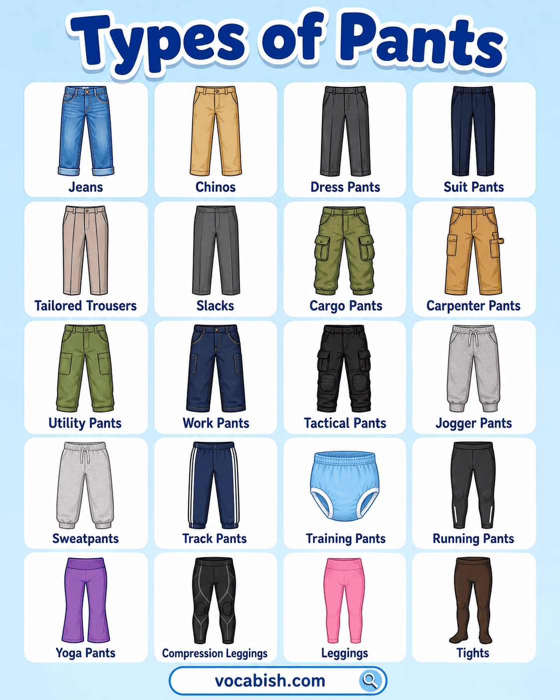 Types of Pants and Their Names with Pictures