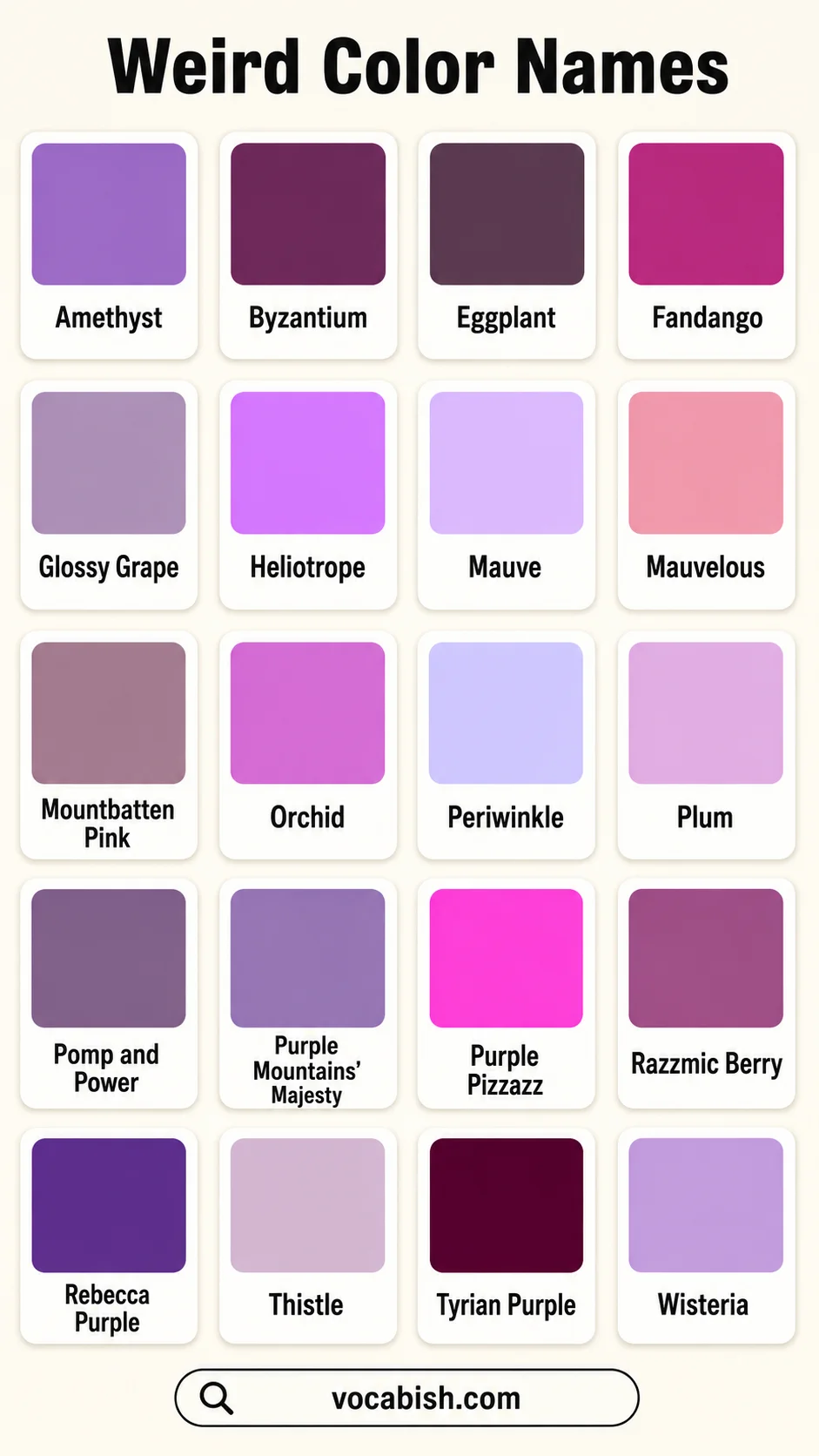 Weird Purple and Violet Color Names