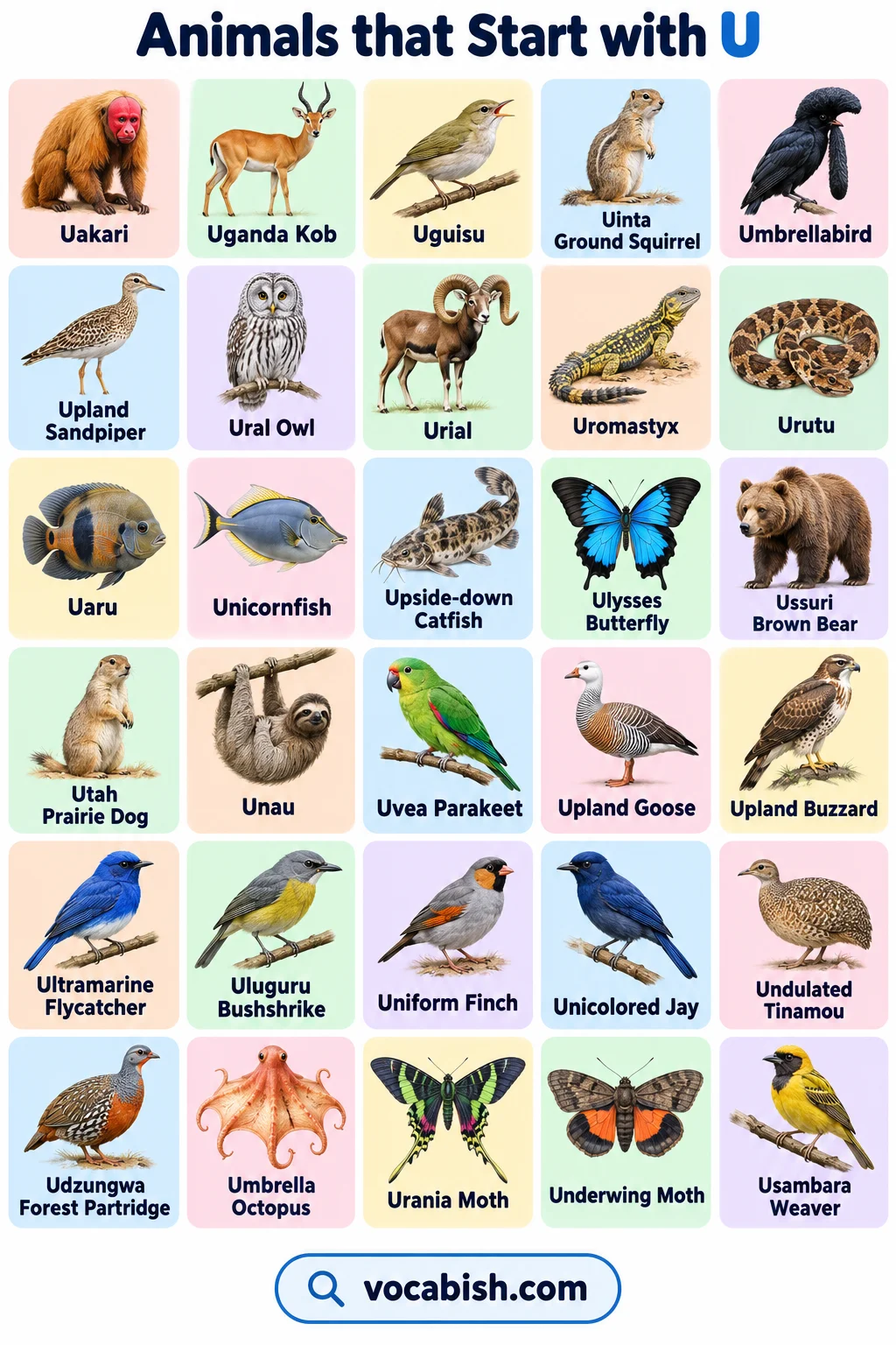 Animals That Start with U: 100+ Names and Easy Facts