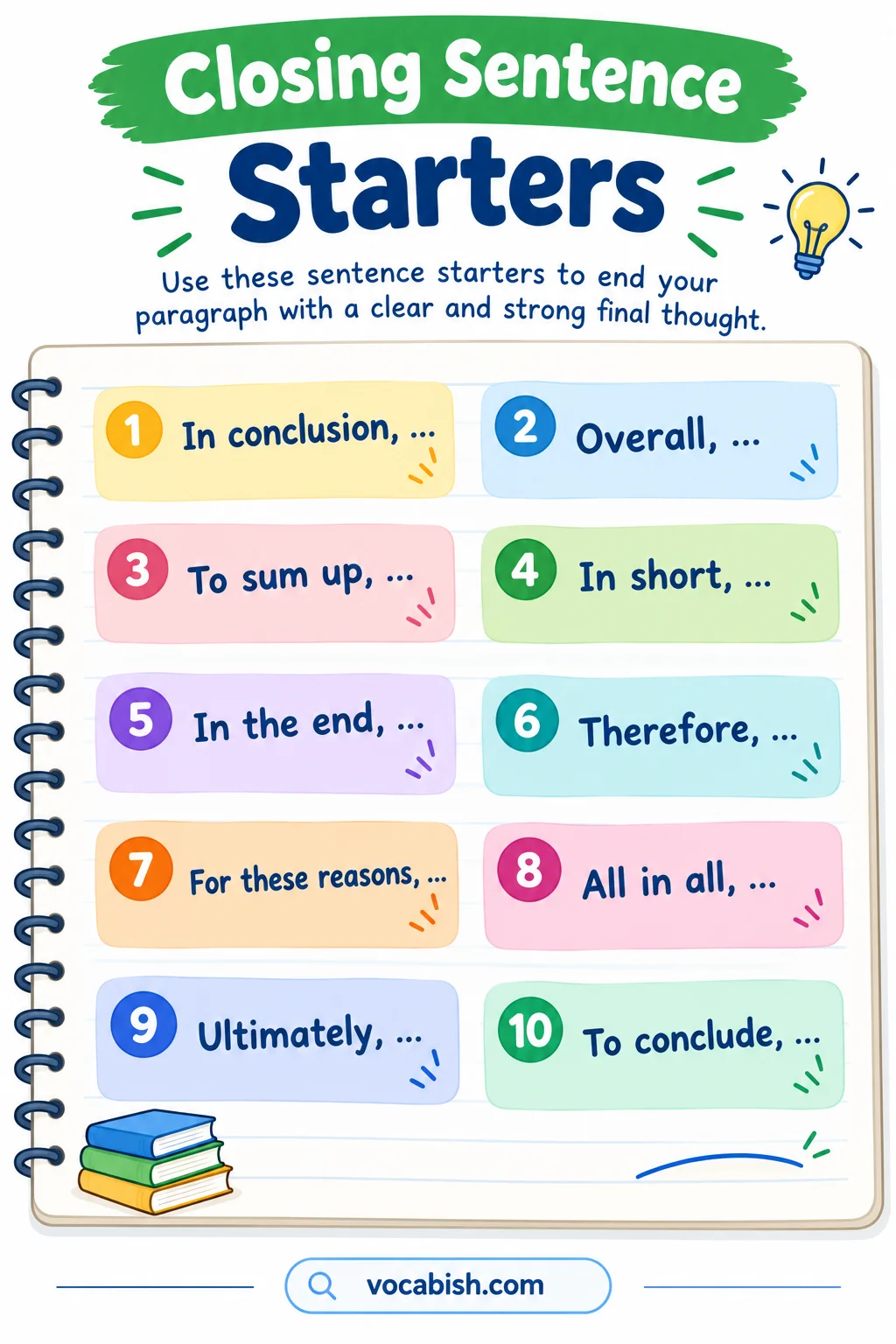 Closing Sentence Starters