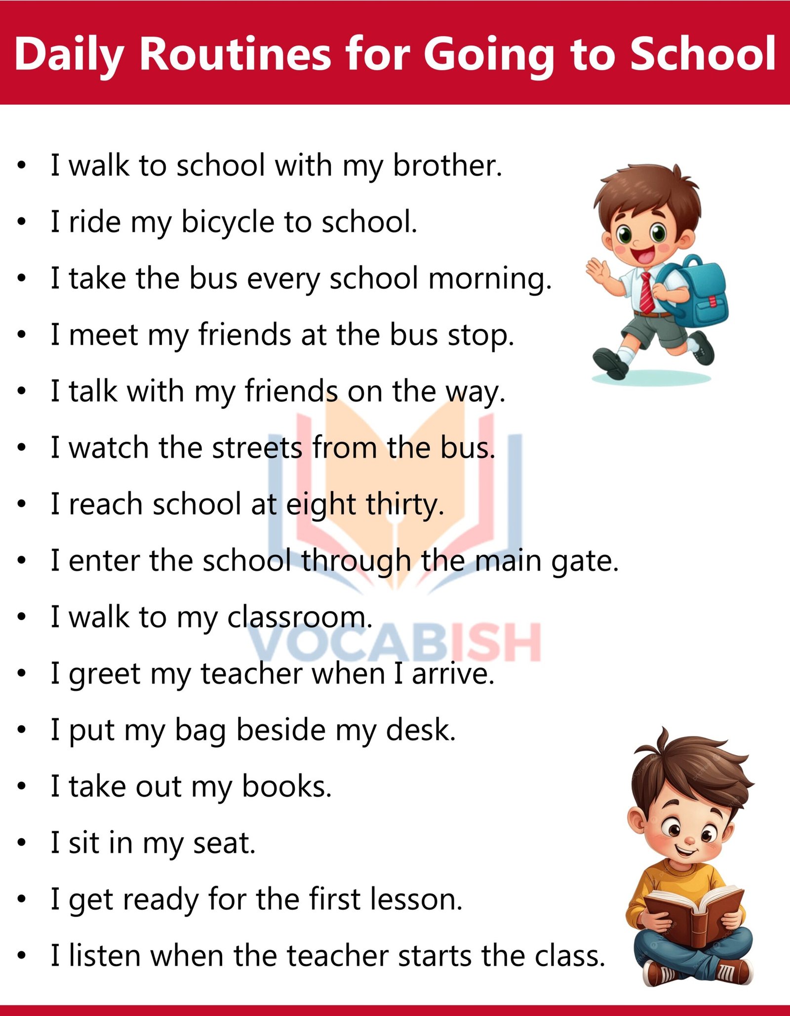 200 Daily Routine Sentences in English for Kids and Students