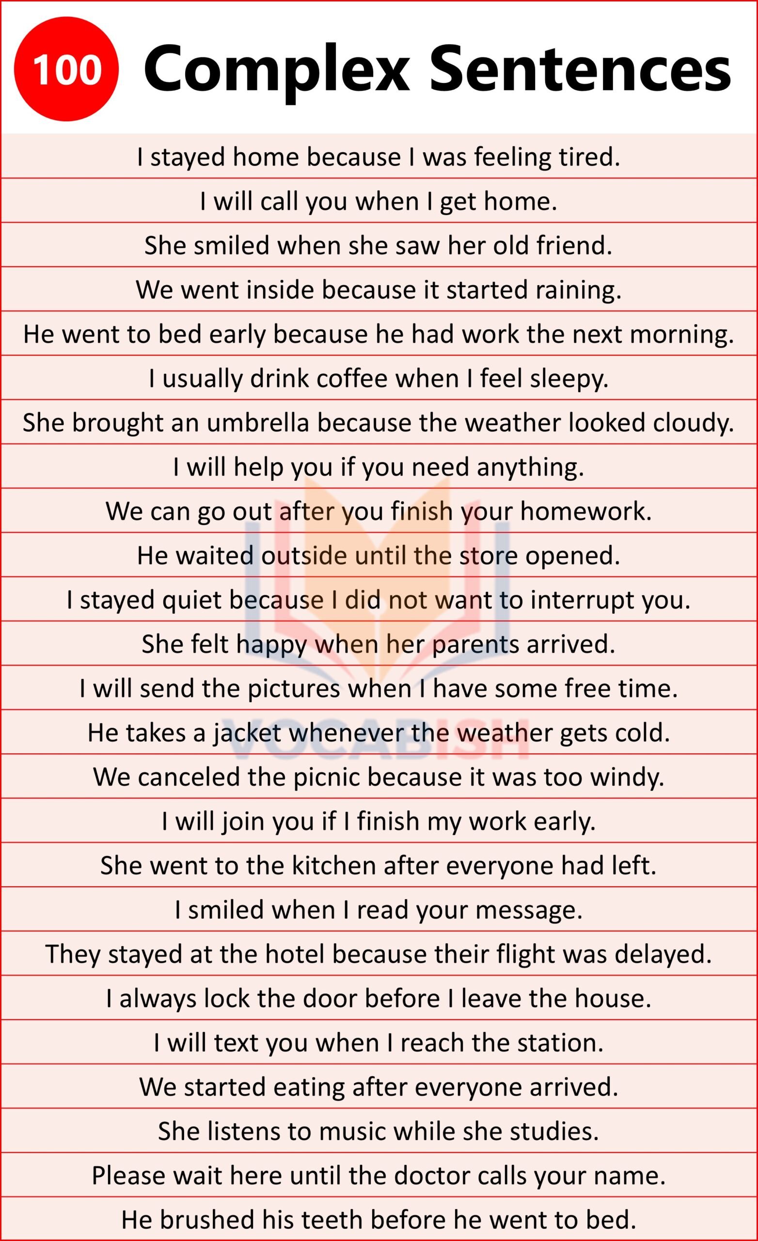 Examples of Complex Sentence