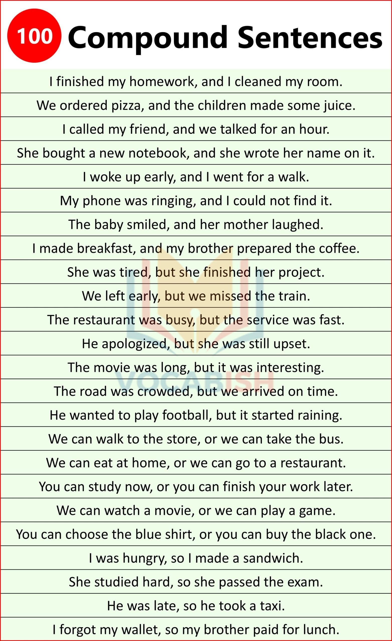Examples of Compound Sentences
