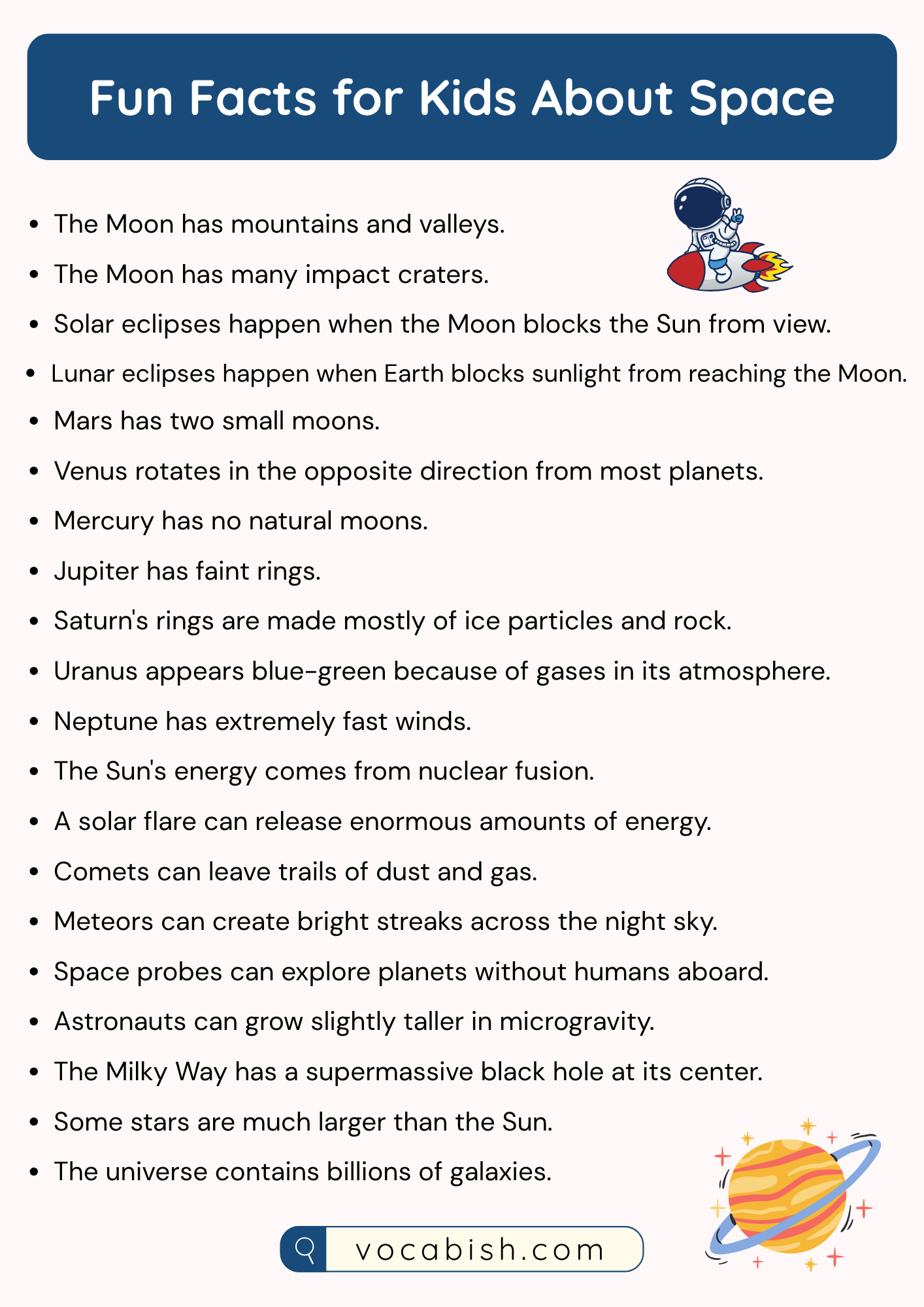 Fun Facts for Kids About Space