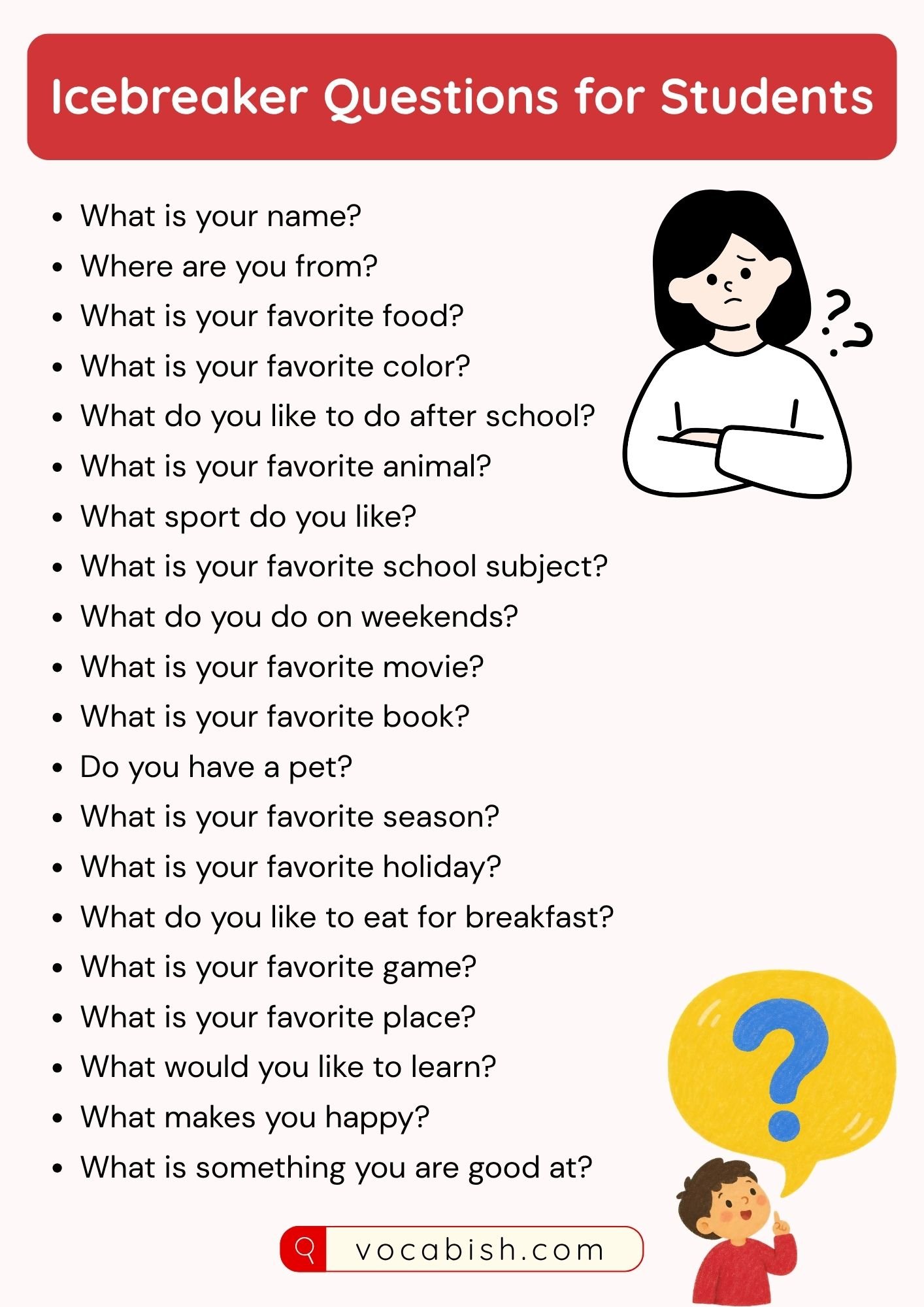 Icebreaker Questions for ESL Students
