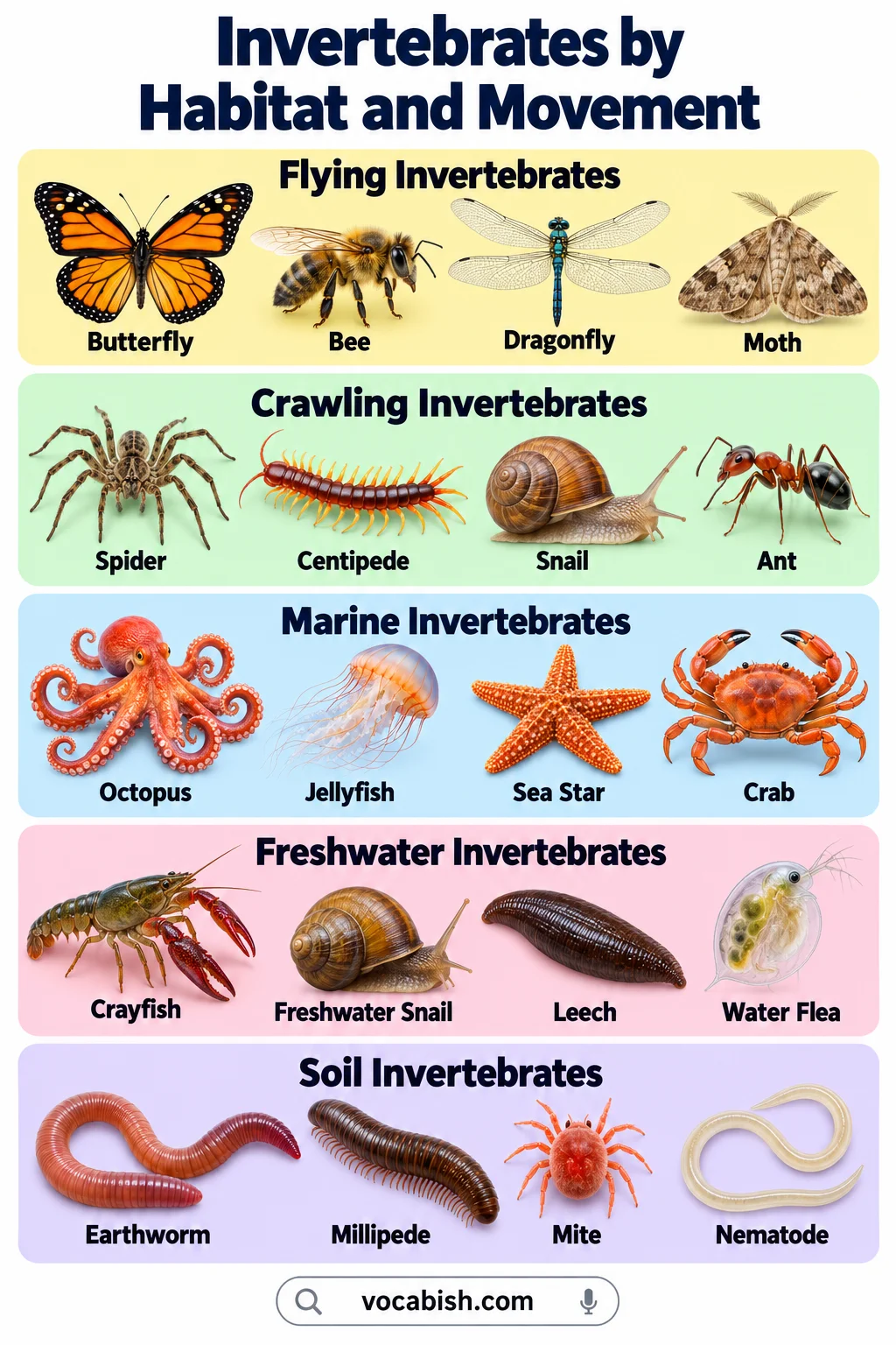 Invertebrate Animals: Types, Names, Pictures, and Examples