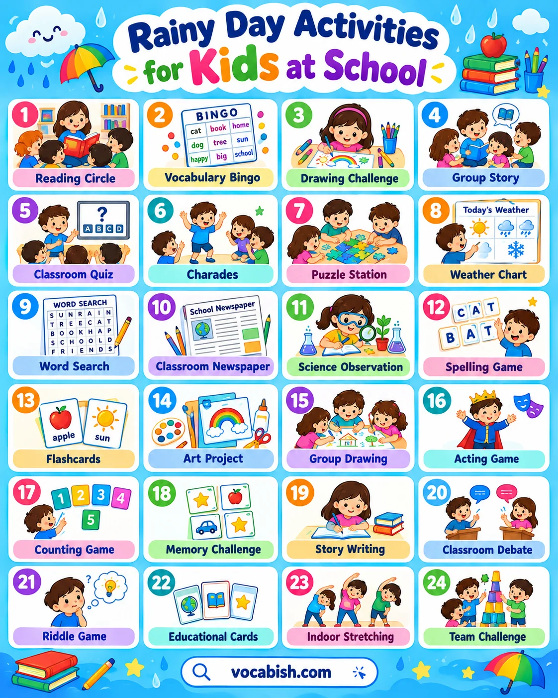 Rainy Day Activities for Kids at School