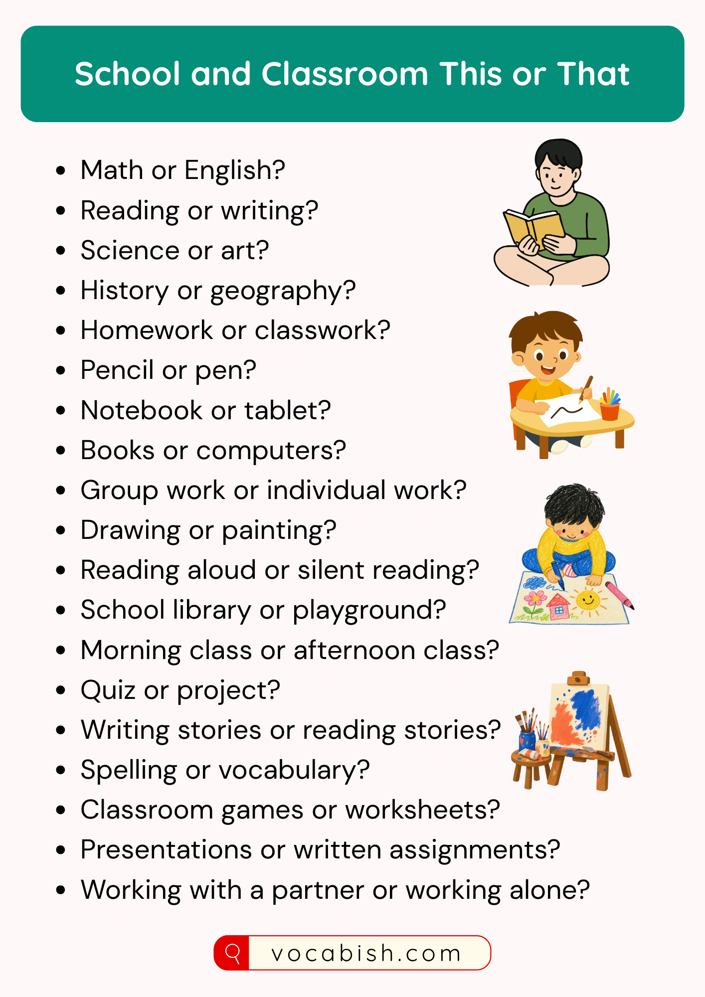 School and Classroom This or That Questions