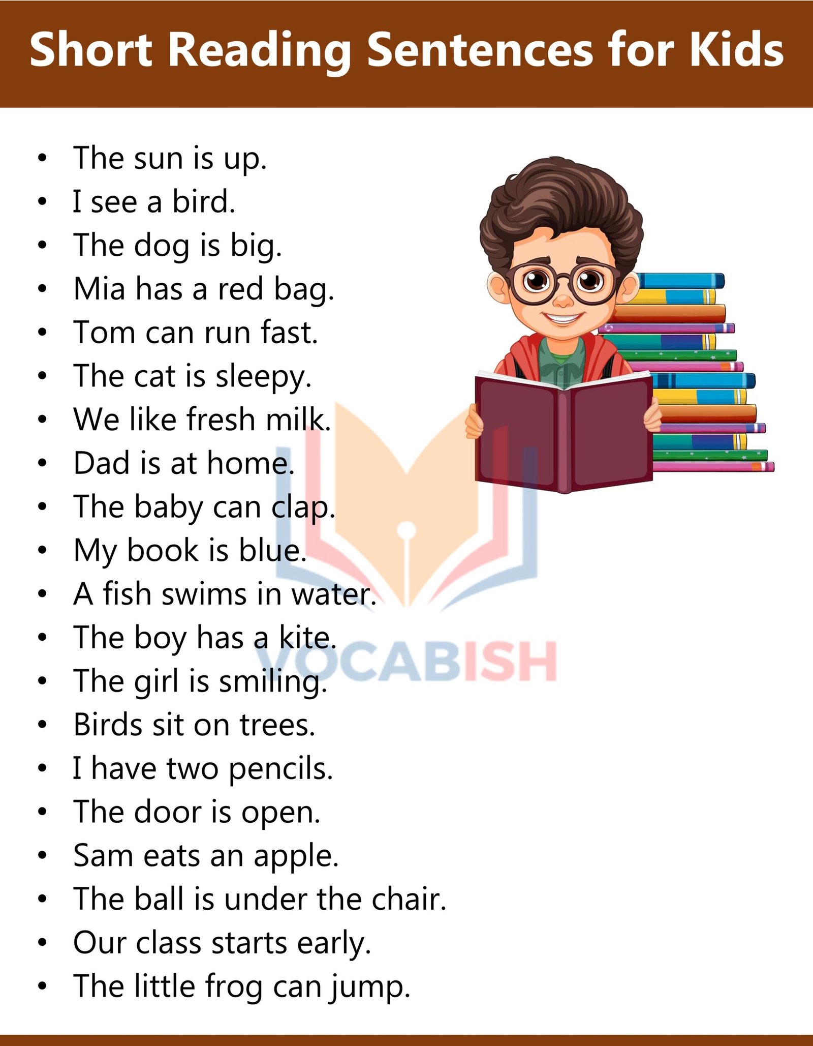 Everyday Reading Practice Sentences for Kids