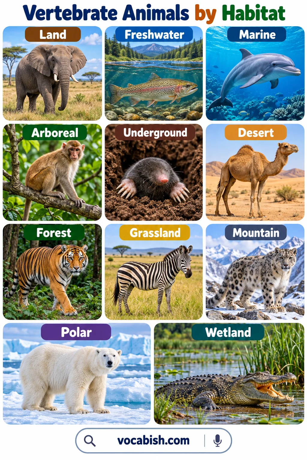 Vertebrate Animals: Types, Names, and Pictures