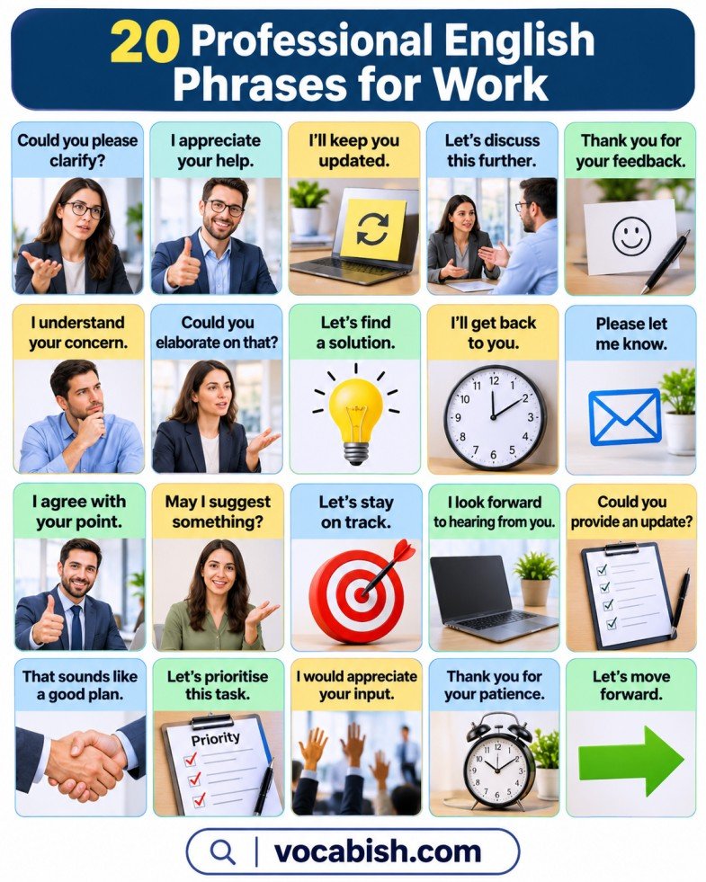 20 Professional English Phrases for Work