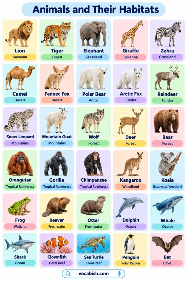 Animal Habitats: Types, Names, and Examples