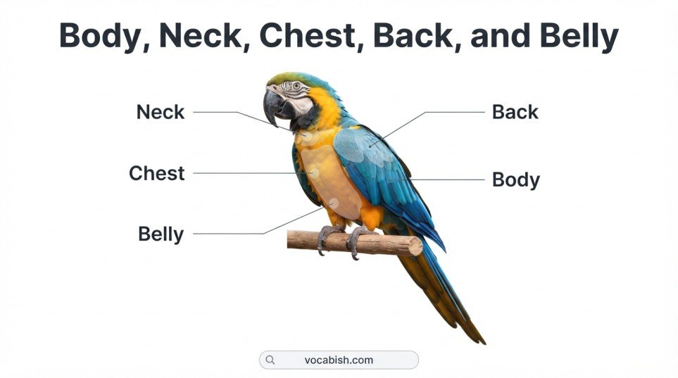 Body, Neck, Chest, and Body of a Parrot