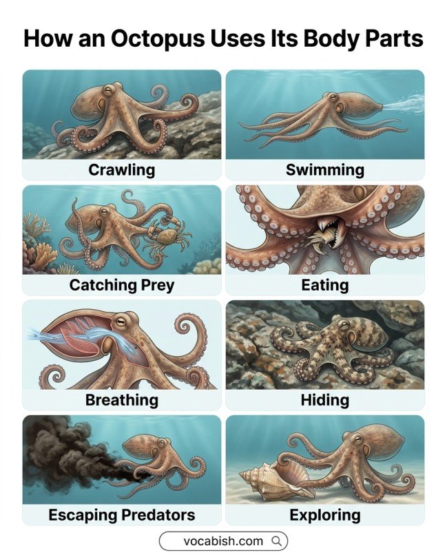 Parts of an Octopus: Names, Diagram, and Functions