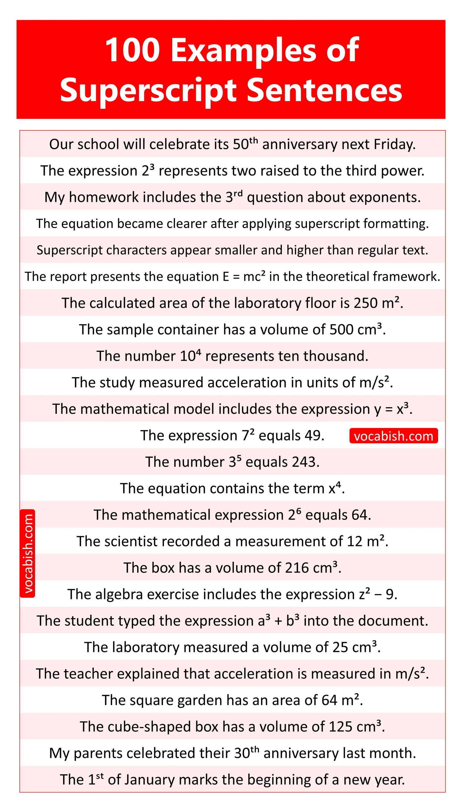 Example of Superscript Sentence