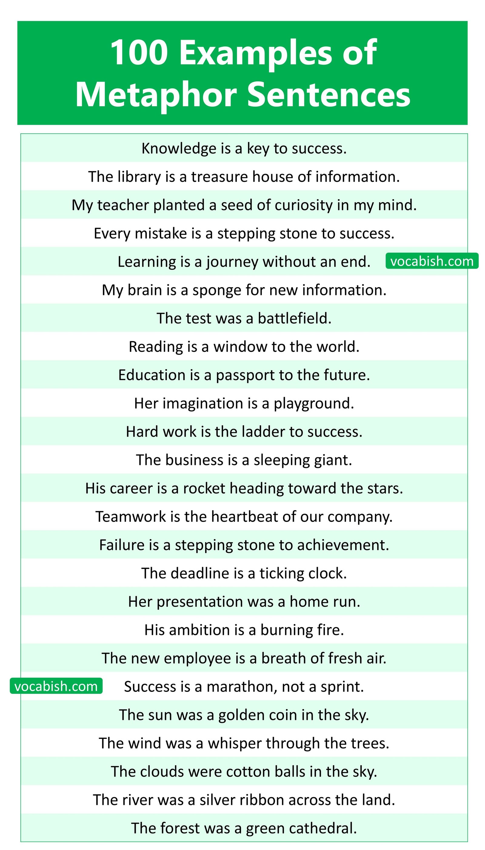 Examples of Sentences with Metaphors
