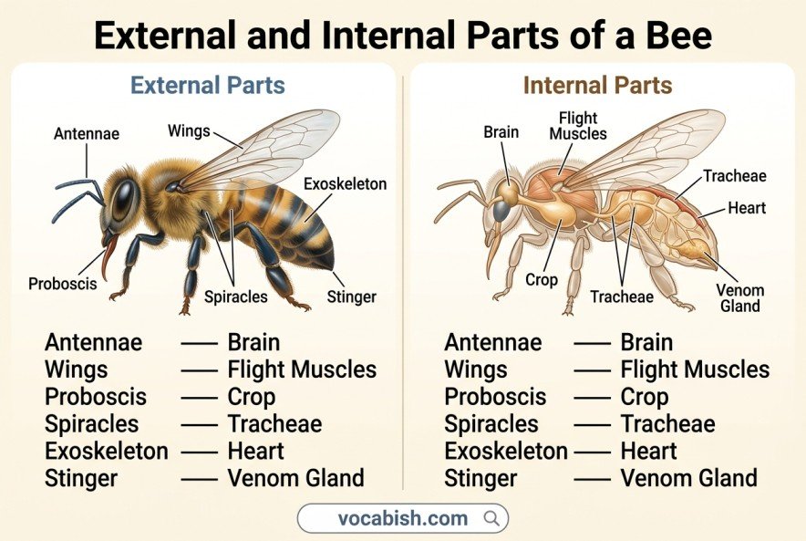 Parts of a Bee: External and Internal Anatomy with Images