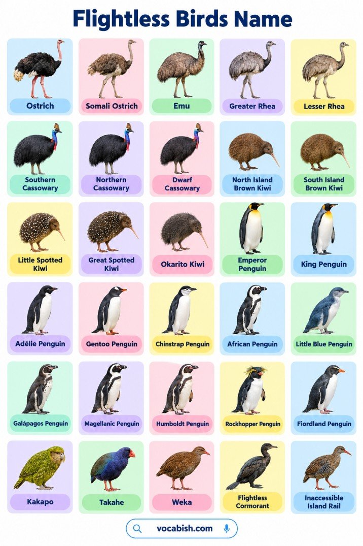 Flightless Birds Name with Pictures
