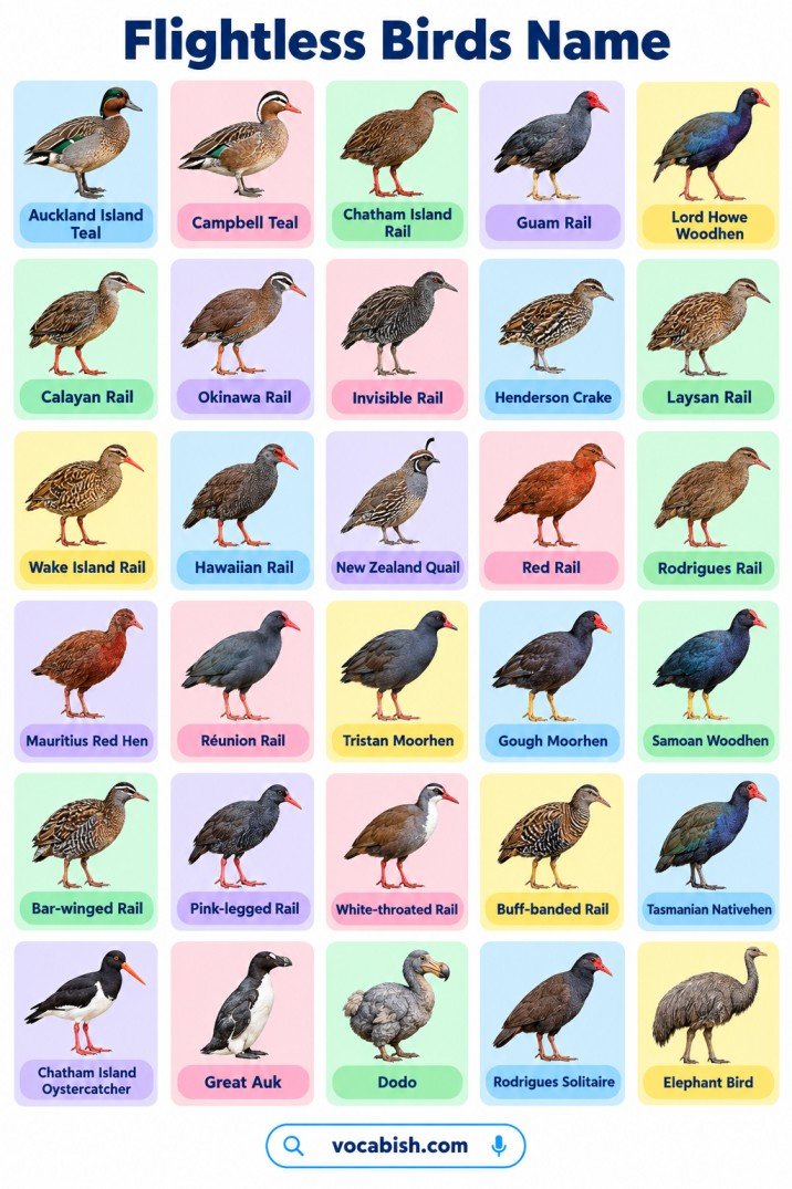 Flightless Birds Name in English with Pictures