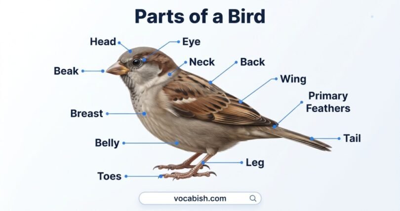 Parts of a Bird in English with Names