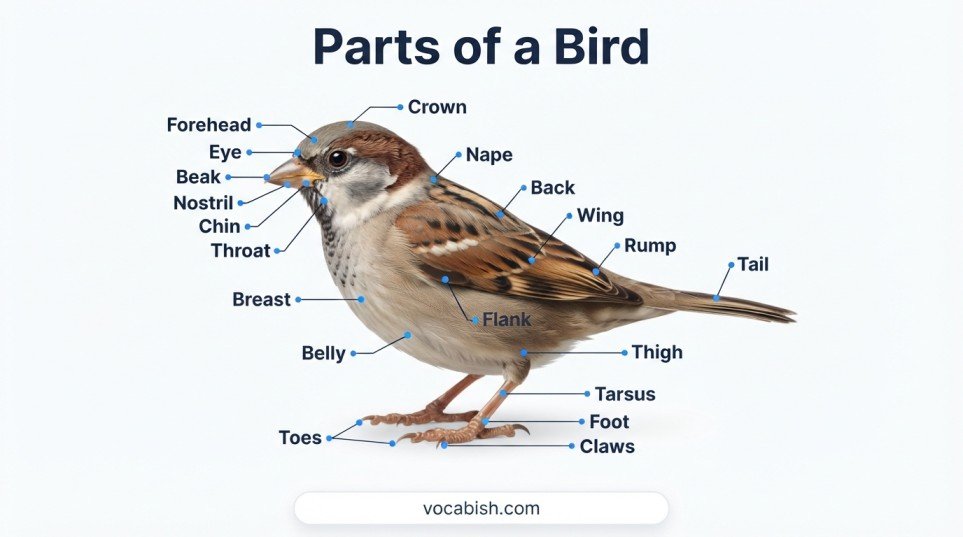 Parts of a Bird Labeled Diagram