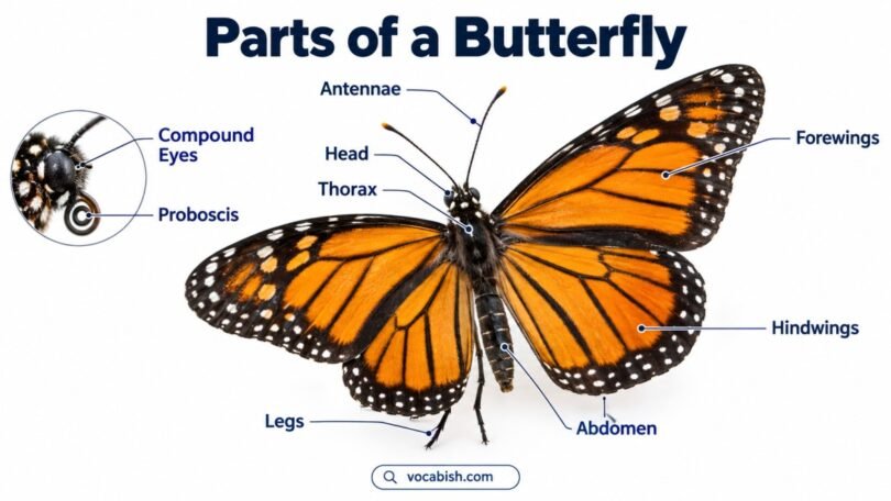 Parts of a Monarch Butterfly