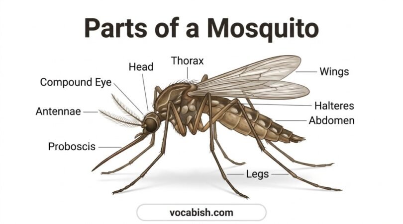 Parts of a Mosquito: Names, Functions, and Diagram