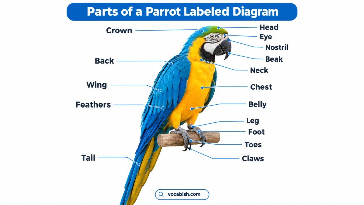 Parts of a Parrot Labelled Diagram